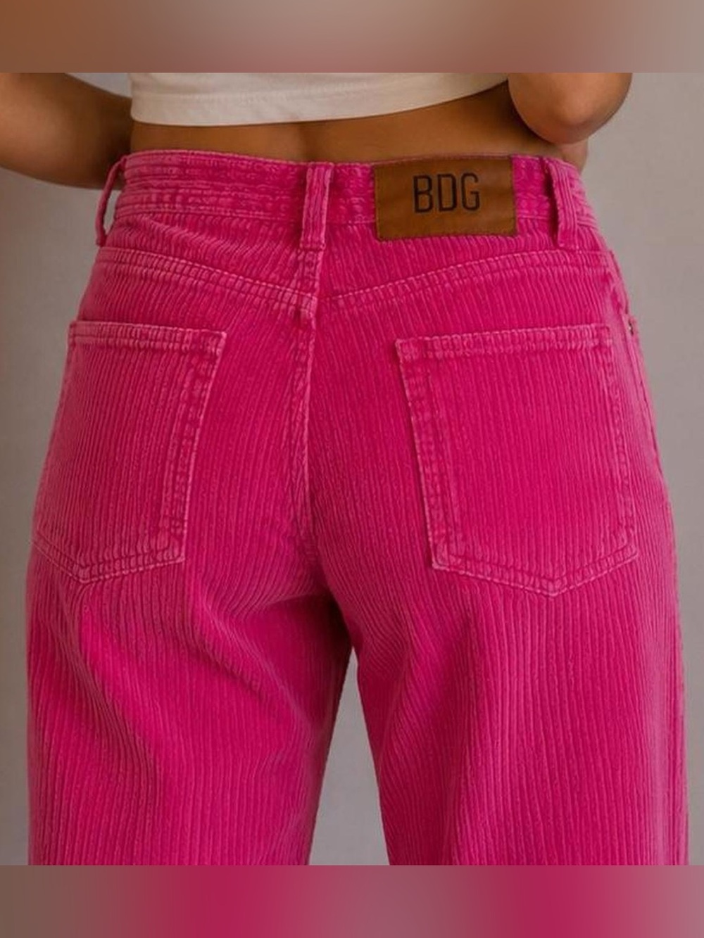 BDG Women's Bright Pink High-Rise Corduroy Jeans